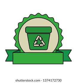 garbage pot with recycle arrows symbol