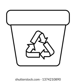 garbage pot with recycle arrows symbol