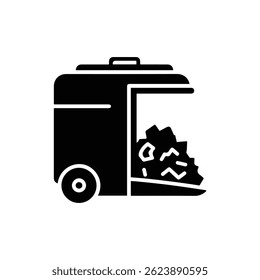 Garbage Press Compacting Trash Icon - Waste Management Technology