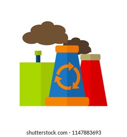 Garbage processing plant. Vector illustration. EPS 10. ECO.