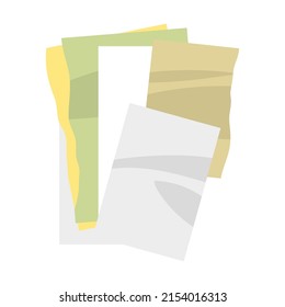 Papelera de reciclaje de basura. cartón de papel. Ilustración vectorial de la clasificación de contenedores de basura. Plástico de caricatura, vidrio, metal, orgánico, basura de papel para papeleras aisladas en blanco