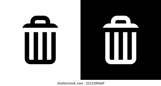 Basura, papelera de reciclaje, vectores de iconos de lata de basura en estilo de clipart