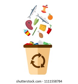 Garbage Recycle Bin White Background Vector Image
