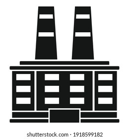 Icono de fábrica de reciclaje de basura. Ilustración simple del icono vectorial de fábrica de reciclaje de basura para diseño web aislado en fondo blanco