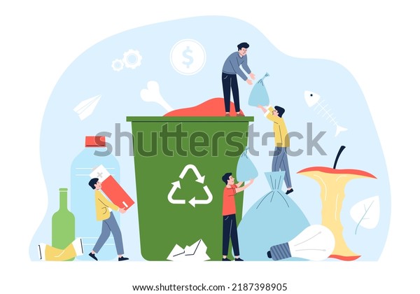 Garbage Recycling Concept Waste World Pollution Stock Vector (Royalty ...