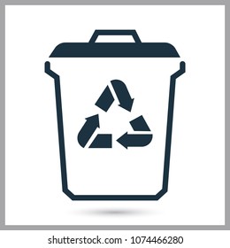 Garbage recycling container simpe icon for web and mobile design