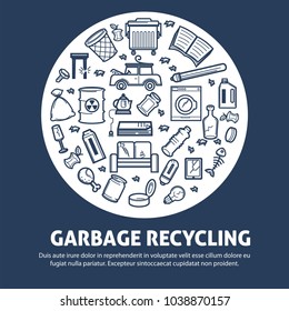 Garbage recycling for ecology protection agitative promo poster
