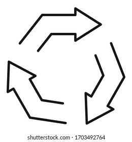 Icono de reciclaje de basura. Contorno de icono de vector de reciclaje de basura para diseño web aislado en fondo blanco