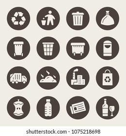 Garbage recycling icons