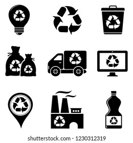 Garbage recycling icons