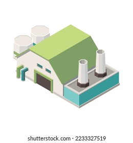 Garbage recycling isometric composition with isolated trash storing processing icon on blank background vector illustration