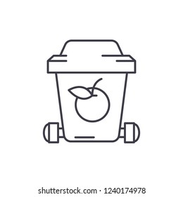 Garbage recycling line icon concept. Garbage recycling vector linear illustration, symbol, sign