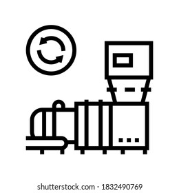 garbage recycling machine line icon vector. garbage recycling machine sign. isolated contour symbol black illustration