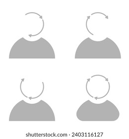 garbage recycling man icon on a white background, vector illustration