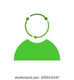 garbage recycling man icon on a white background, vector illustration