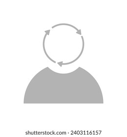 garbage recycling man icon on a white background, vector illustration