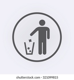 Garbage Recycling Sign in circle . Vector illustration
