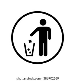 Garbage Recycling Sign in circle . Vector illustration