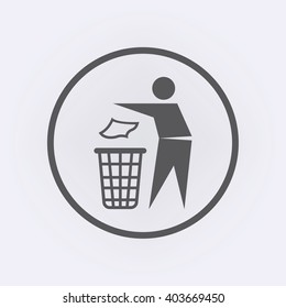 Garbage Recycling Sign in circle . Vector illustration