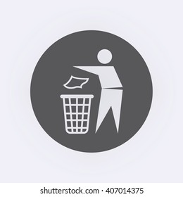 Garbage Recycling Sign in circle . Vector illustration