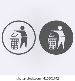 Garbage Recycling Sign in circle . Vector illustration