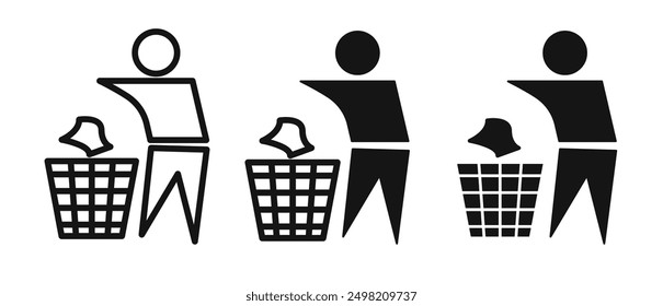 garbage recycling signicon vector collection in outlined and solid style