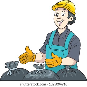 Garbage Recycling Worker Uniform Stock Vector (Royalty Free) 1825094918 ...