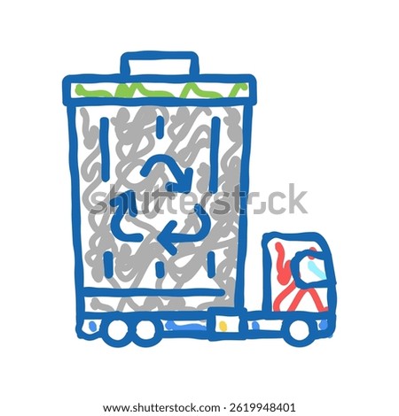 garbage removal and disposal logistics doodle icon sketch vector. garbage removal and disposal logistics sign. isolated symbol illustration