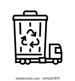 garbage removal and disposal logistics line icon vector. garbage removal and disposal logistics sign. isolated contour symbol black illustration