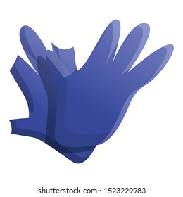 Garbage rubber gloves icon. Cartoon of garbage rubber gloves vector icon for web design isolated on white background