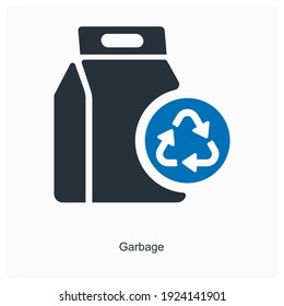 Concepto de icono de basura y basura