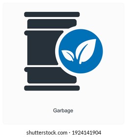Concepto de icono de basura y basura