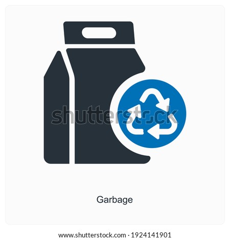 Garbage and rubbish icon concept