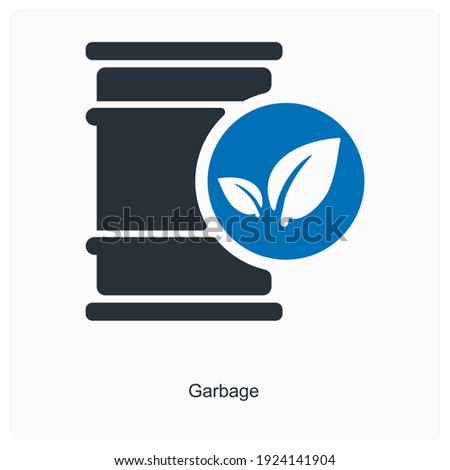 Garbage and rubbish icon concept