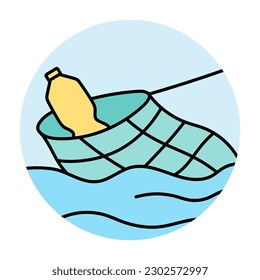Garbage in the sea. Water pollution.