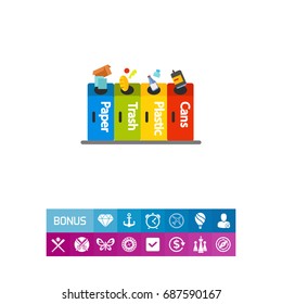 Garbage separation concept vector icon