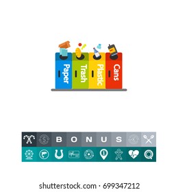 Garbage separation concept vector icon