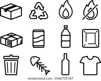 Garbage separation icon set :  vector