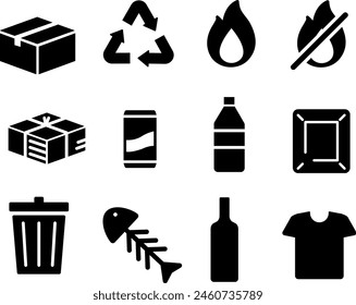 Garbage separation icon set :  vector