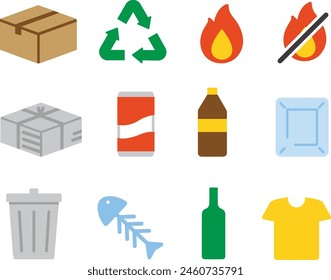 Garbage separation icon set :  vector