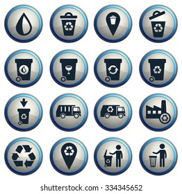 Garbage simply symbols for web  icon set
