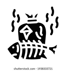 garbage smell glyph icon vector. garbage smell sign. isolated contour symbol black illustration