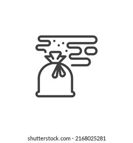Garbage smell line icon. linear style sign for mobile concept and web design. Trash bag smell outline vector icon. Symbol, logo illustration. Vector graphics