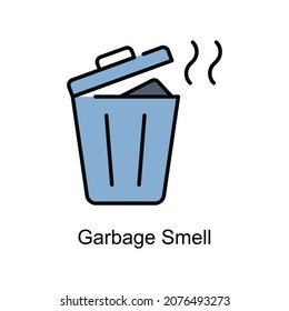 Garbage Smell vector fill outline icon. Illustration style EPS 10 file format