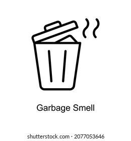 Garbage Smell vector outline icon. Illustration style EPS 10 file format