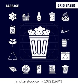 Garbage Solid Glyph Icon for Web, Print and Mobile UX/UI Kit. Such as: Atom, Energy, Power, Green, Bottle, Arrow, Energy, Recycle, Pictogram Pack. - Vector