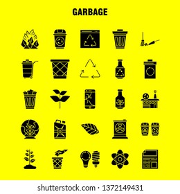 Garbage Solid Glyph Icon for Web, Print and Mobile UX/UI Kit. Such as: Atom, Energy, Power, Green, Bottle, Arrow, Energy, Recycle, Pictogram Pack. - Vector