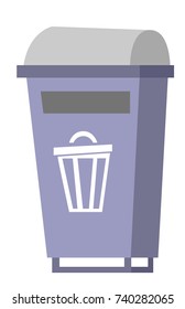 Garbage sorting bin for general waste. Waste segregation and garbage recycling concept. Vector cartoon illustration isolated on white background.