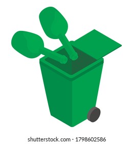 Icono de ordenación de elementos no utilizados. Iasimétrica ilustración del icono vectorial de clasificación de basura para web