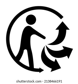 Garbage sorting icon. Packaging Symbol. Flat illustration. 